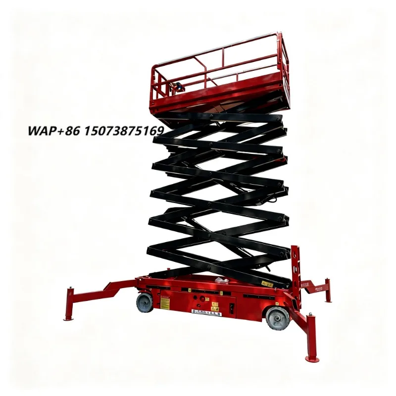 JIAYAO 20m Steel Hydraulic Electric Movable Scissor Car Jack Lift 500kg Capacity 2.5m/min Drive Speed Scaffolding Machine Garage
