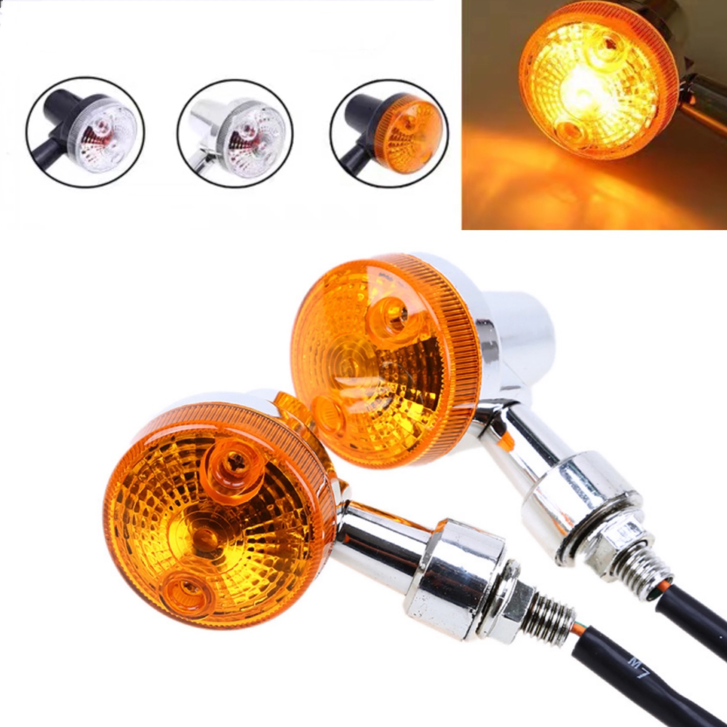 

2PCS Universal Motorcycle Turn Signal Lights Indicator Lamp for Kawasaki for Suzuki for Harley GN125 for Honda