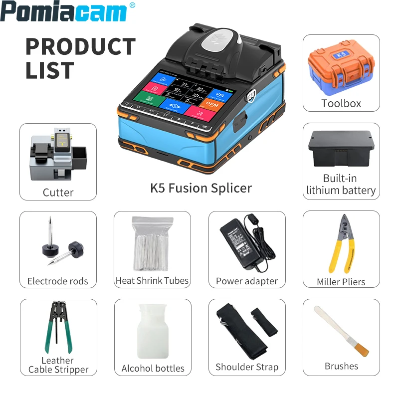 Imagem -04 - Optical Cabo Melt Machine Fibra Óptica Cutelo Power Meter Visual Fault Locator Fibra Fusion Splicer Fibra Óptica Ferramenta k5