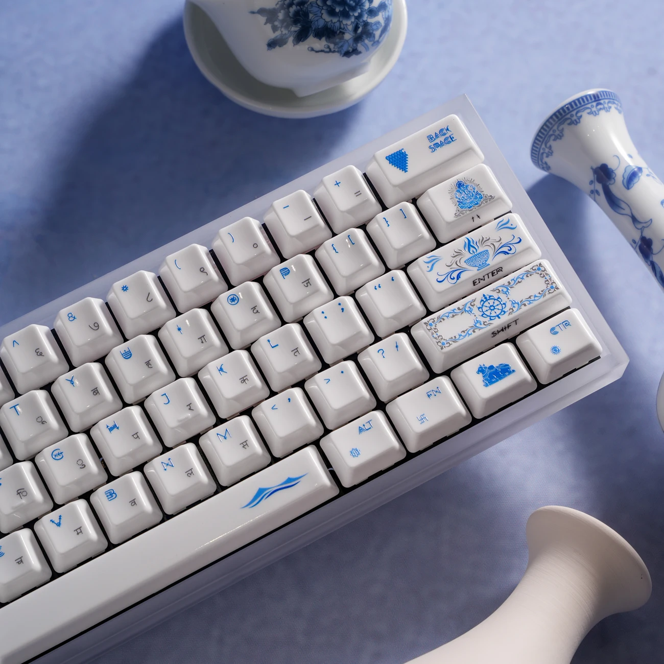 Mintcaps Brahma Real Ceramics Keycaps 119 keys Smooth Surface Cherry Profile Dye-Sub Keycaps For Cherry MX Mechanical Keyboard