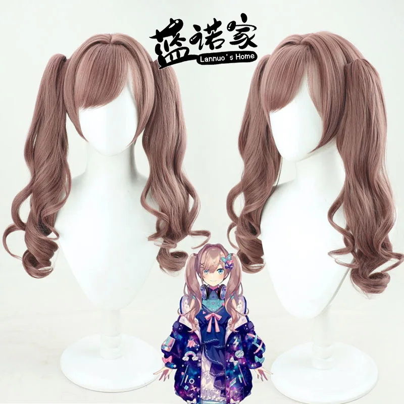 Virtual YouTube Vtuber Suzuhara Lulu Cosplay Wig Halloween Carnival Party Props Synthetic Hair Heat Resistant Fiber + Wig Cap