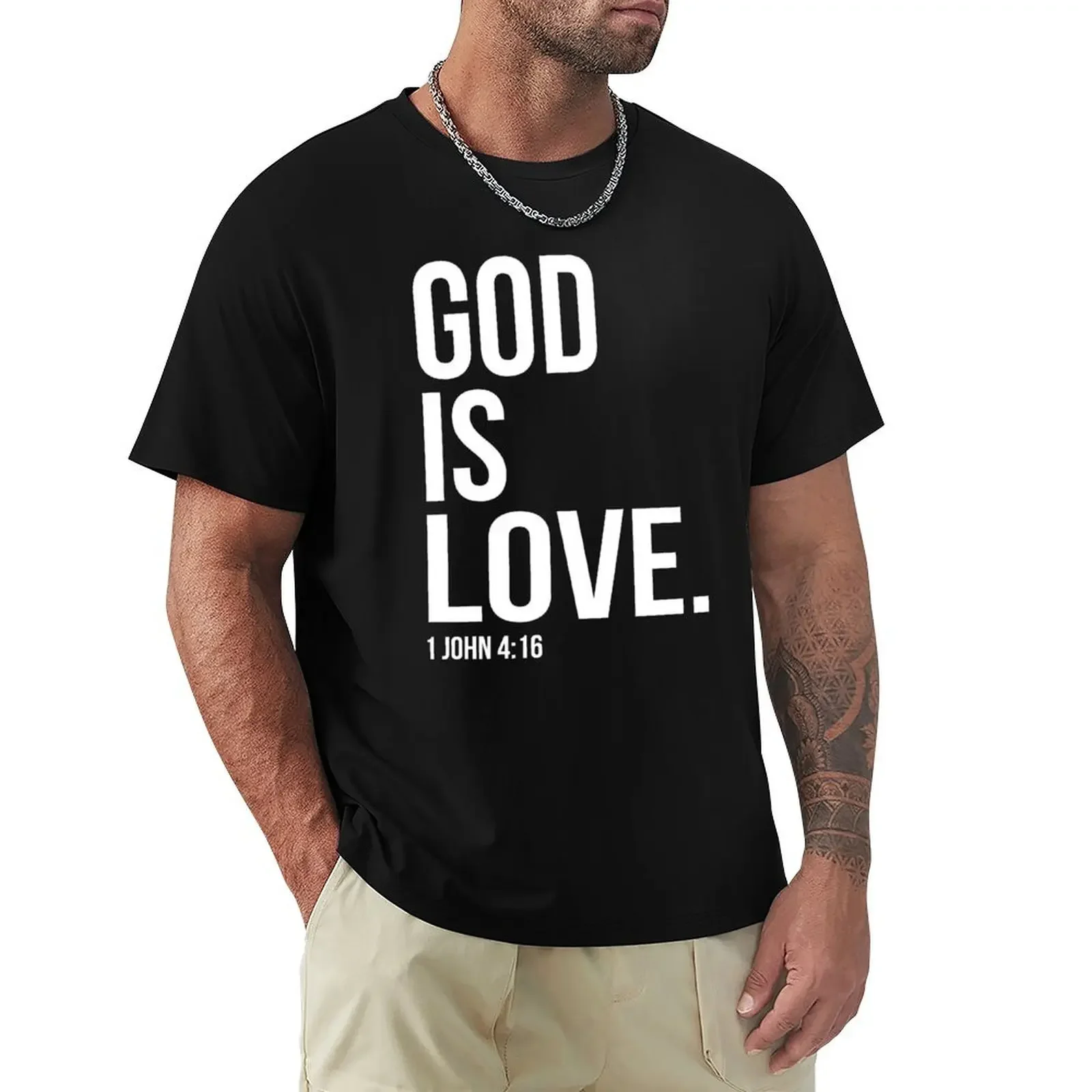 

God Is Love Bible Scripture Verse Christian Gift T-Shirt oversizeds korean fashion sublime mens t shirts