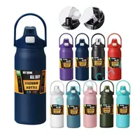Portable Outdoor Vacuum Flask 304 Stainless Steel Thermal Mug Tumbler 800/1500ML Cold Hot Sports Water Bottle with Straw