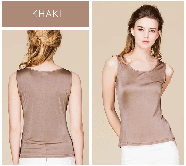 SuyaDream Women Tanks Knitted Real Silk Solid Vest O Neck Sleeveless Basic T Shirt 2025 Spring Summer Tops