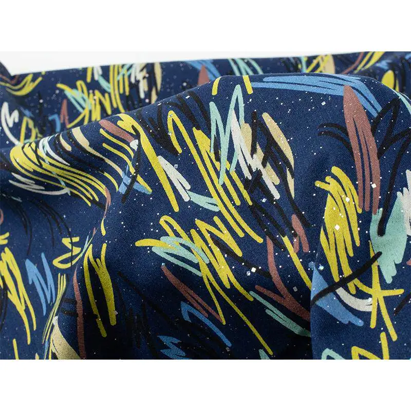 Heavy Fine Glitter Sequin Denim Designer Fabric with Washed Surface for Jacket Sewing and Alternative Urban Wardrobes