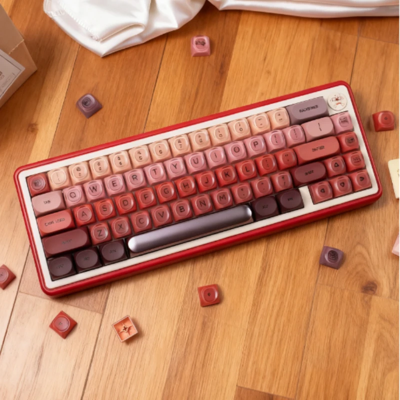 HOA Foundation Mechanical Keyboard Keycaps Pink/Blue/Green PBT+PC Cute Ball Cap For Women Gaming Office Custom Typing Peripheral