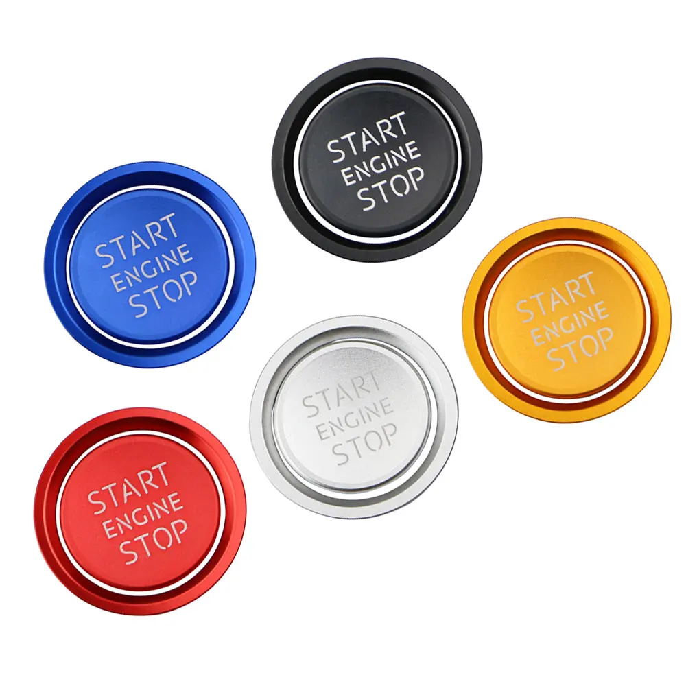 Car Stickers for Audi A5 A4 B9 Q5 A6 C7 Q7 A7 A8 Ignition Start Button Stop Button Ring Cover Sticker Aluminum Alloy 2.7/3.4CM