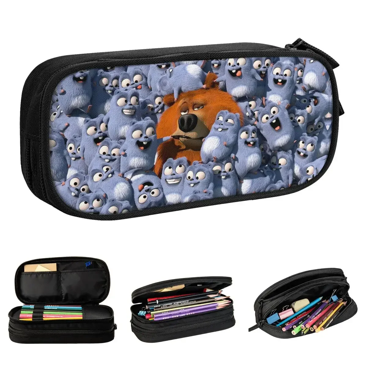 Grizzy And The Lemmings Moose Comedy Animation Pencil Cases Classic Pen Bag Kids Big Capacity School Supplies Gift Pencil Pouch
