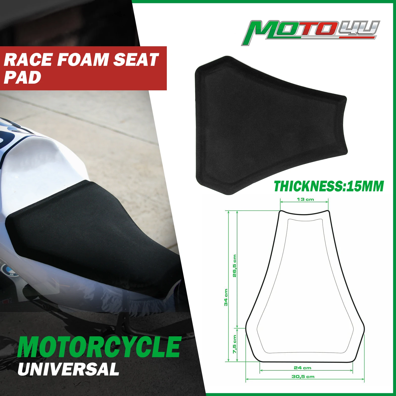 1PC Pre-Cut Universal Motorcycle Foam Seat Race Fairing Square Seats Pad Adhesive Racing Parts For KAWASAKI For YAMAHA For Honda