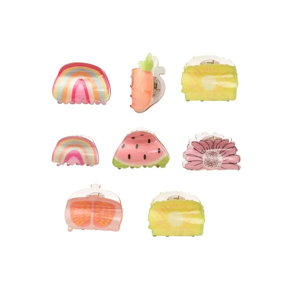 

Retro Girls Carrot Lemon Fashion Design Acrylic Korean Style Hair Clip Rainbow Barrettes Fruit Hair Claw Women Hair Accessories