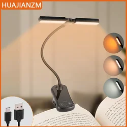 Night Light 14 LED Book Light USB Rechargeable Reading Light Portable Flexible Easy Clip Night Reading Lamp 3color in one Lamp