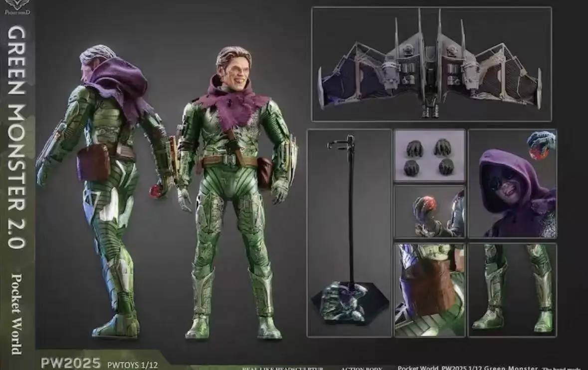 PWTOYS 오리지널 1/12 모바일 인형 군인 휴대용 모델 시리즈 그린 고블린 애니메이션 액션 피규어 모델 장난감 소년을위한 모델 선물