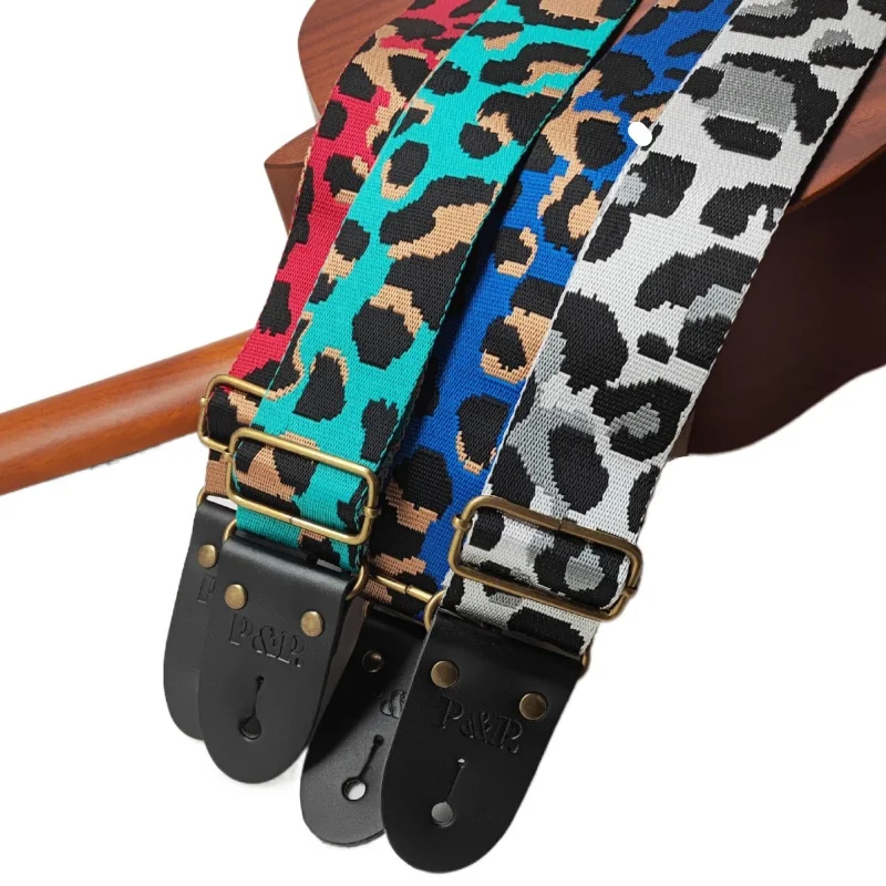 Leopard Leather Guitar Strap, PP, High Grade, Hot Selling