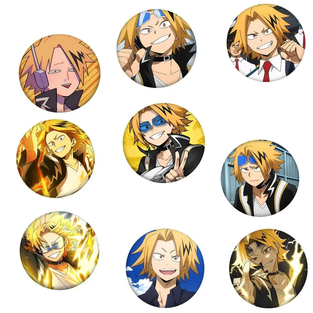 Pin Redondo de Anime D-Denki Kaminari, Broche Creativo para Ropa, Mochila, Accesorios, Pin de Solapa