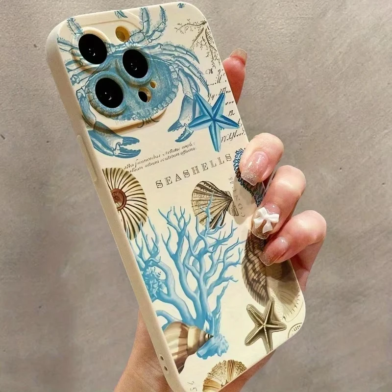 Shell Ocean Design Pattern Phone Case For Samsung Galaxy S24 S25 S23 S21 S22 Ultra Plus FE A26 A36 A34 A35 A53 A54 A55 A56 Cover