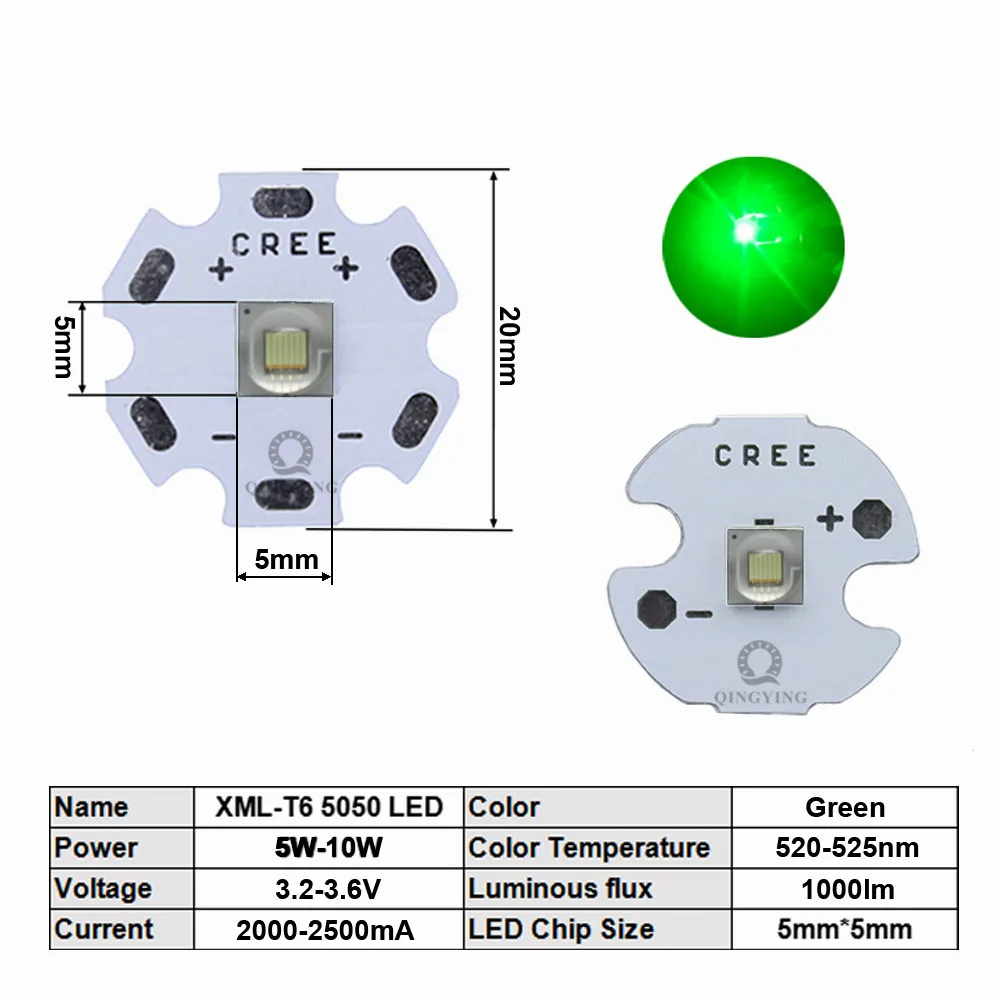 5pcs 5W8W 10W High Power LED 5050 XML T6 XML2 3-3.7V 5*5mm XM-L2 Chip Diodes Flashlights Parts DIY For Bicycle Car Accessories