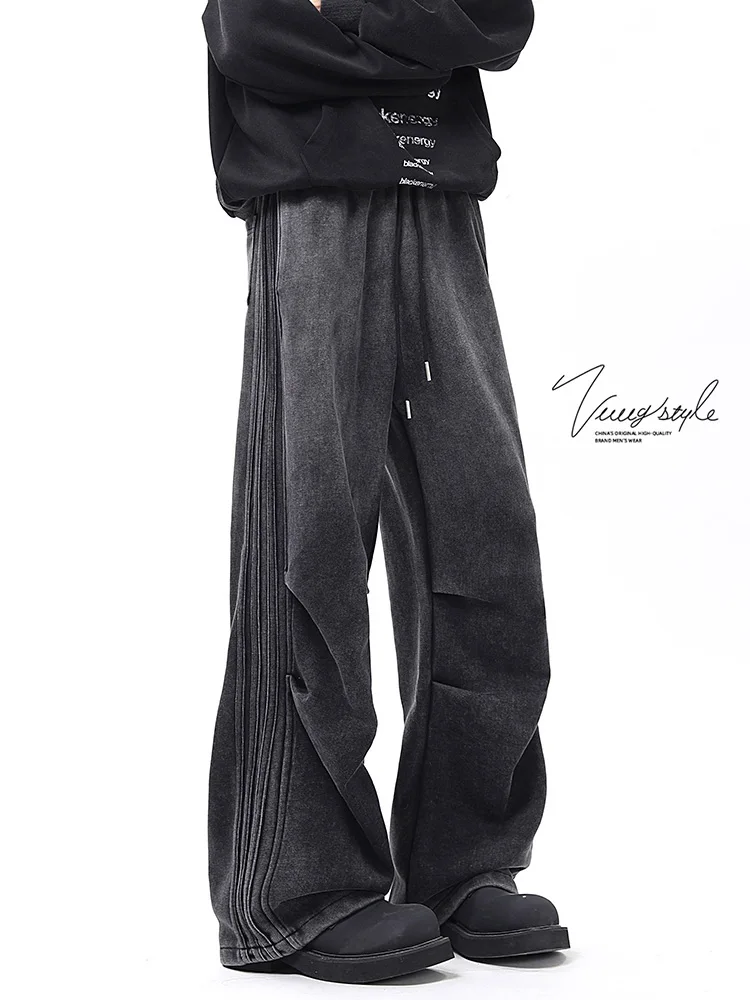 

Waed Look Men's Paratrooper Casual Pants Spring Autumn Winter Trendy Loose Straight Leg Large Size Boys Casual Trousers