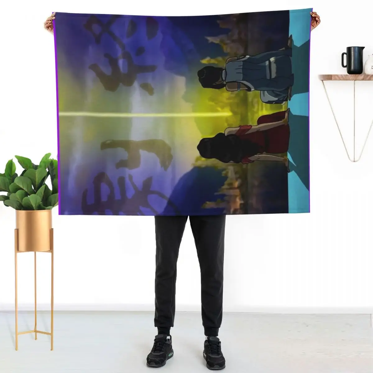 Korrasami with End Credits Throw Blanket Giant Sofa Single Beach Decorative Sofas Flannels Blankets
