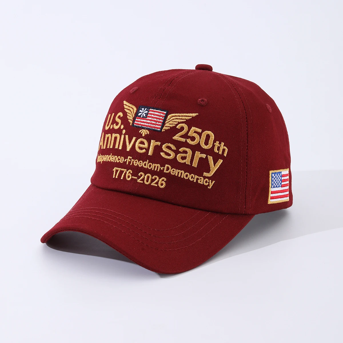 Spring Embroidered Flag USA 250th Anniversary Baseball Hat Outdoor Leisure Sunshade Curved brimmed Hat