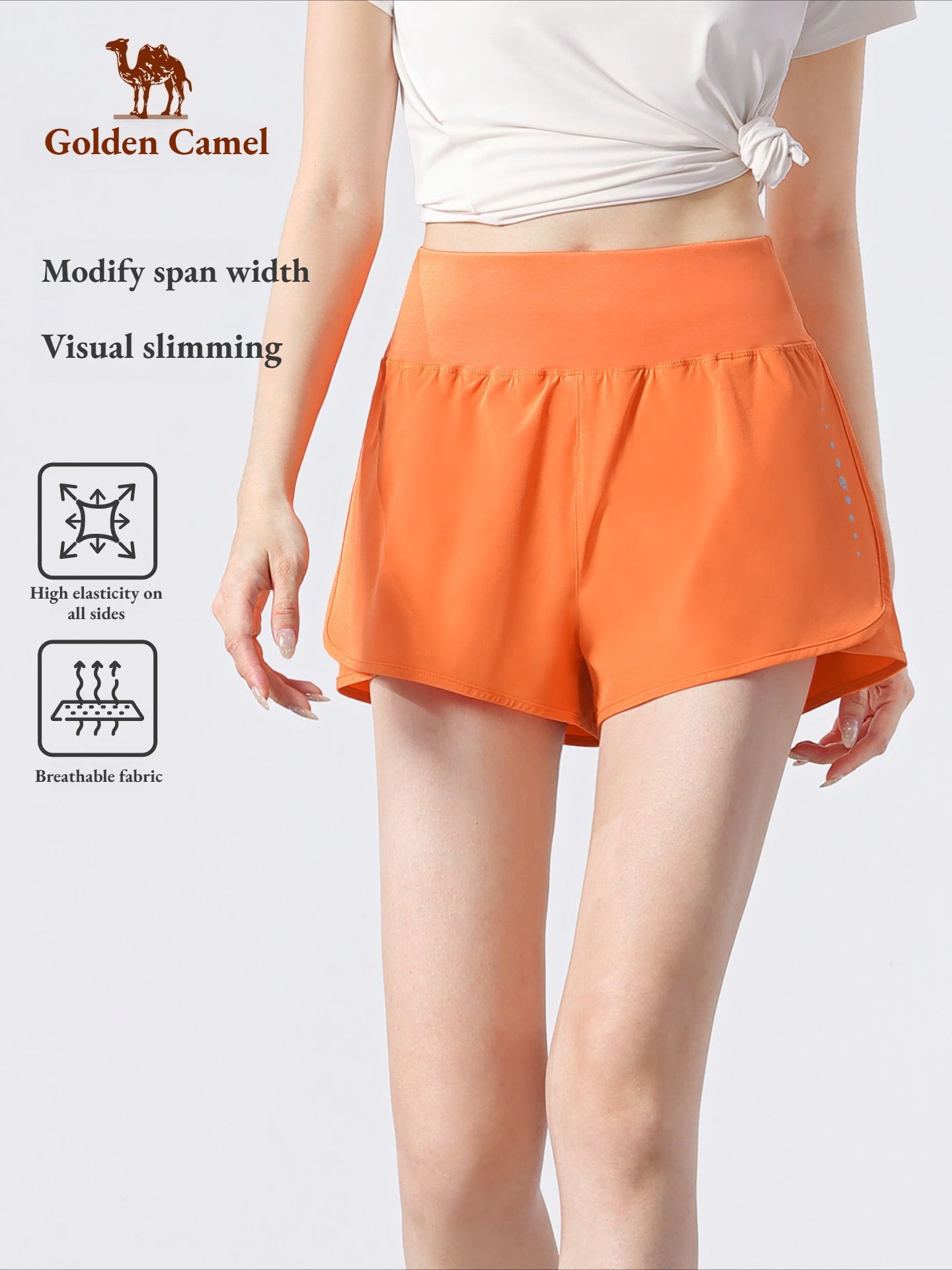 Golden Camel Women's Sport Shorts Summer Running Gym Yoga Quick Dry Breathable Beach Short Fitness Training Jogging Short Pants