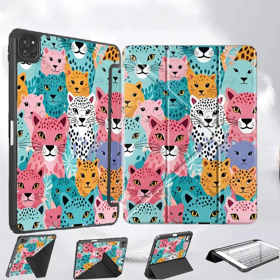 

Colorful Leopard Tablet Case For iPad Air 4 5 M3 M2 M4 11inch Pro 2025 Pro 11th 10th 9th 8th 7th 12.9inch Mini 6 7 Holder Cover