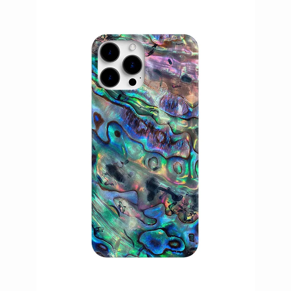 Einzigartige holografische schillernde Abalone-Shell-Muster-Handyhülle für iPhone 17, 16, 15, 14, 11, 12, 13 Pro Max Air Plus, Rückseite