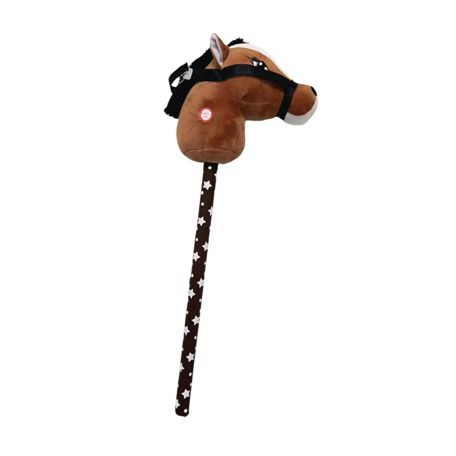 Plush Stick Horse, Plush Animal Head, Pretend Play Plush Horse Riding Stick
