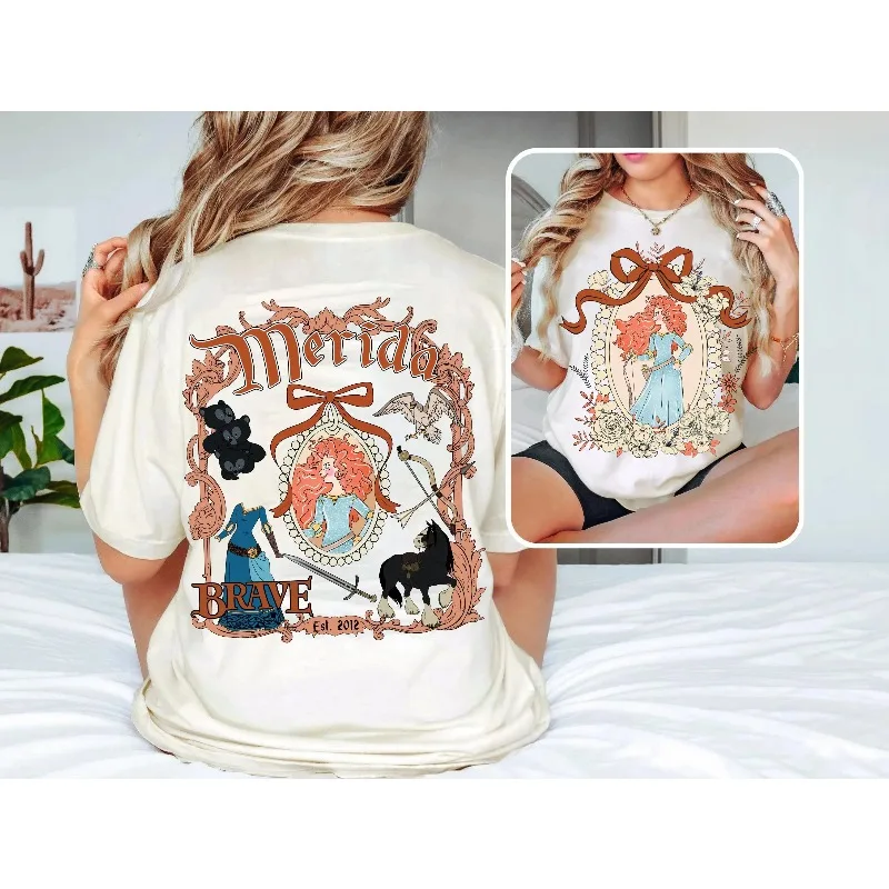 قميص ريترو ديزني برينسيس مريح الألوان، تي شيرت كوكيت ديزني برينسيس، تي شيرت لرحلة فتاة ديزني، تي شيرت الأميرة النسائية