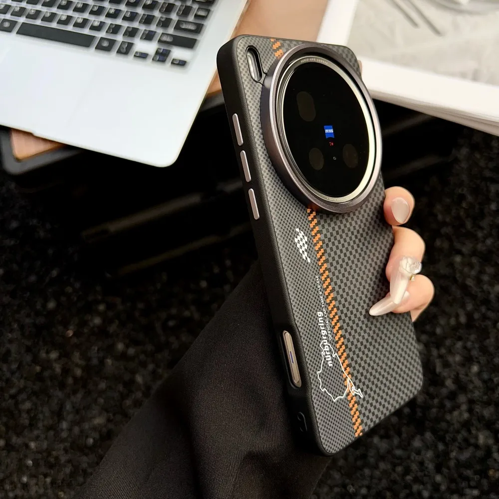 حافظة لهاتف VIVO X200 Ultra من ألياف الكربون الصلبة المغناطيسي للشحن اللاسلكي غطاء خلفي واقٍ لهاتف VIVO X200 Pro Mini X200S Shell