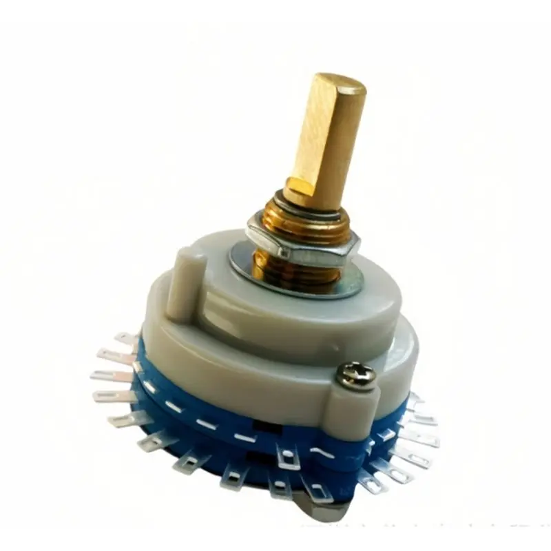 Sealed Rotary Waveband Switch 360° Rotary Switch 1X24 1-Layer 24-Gear Double-Row Common Pin 1PC