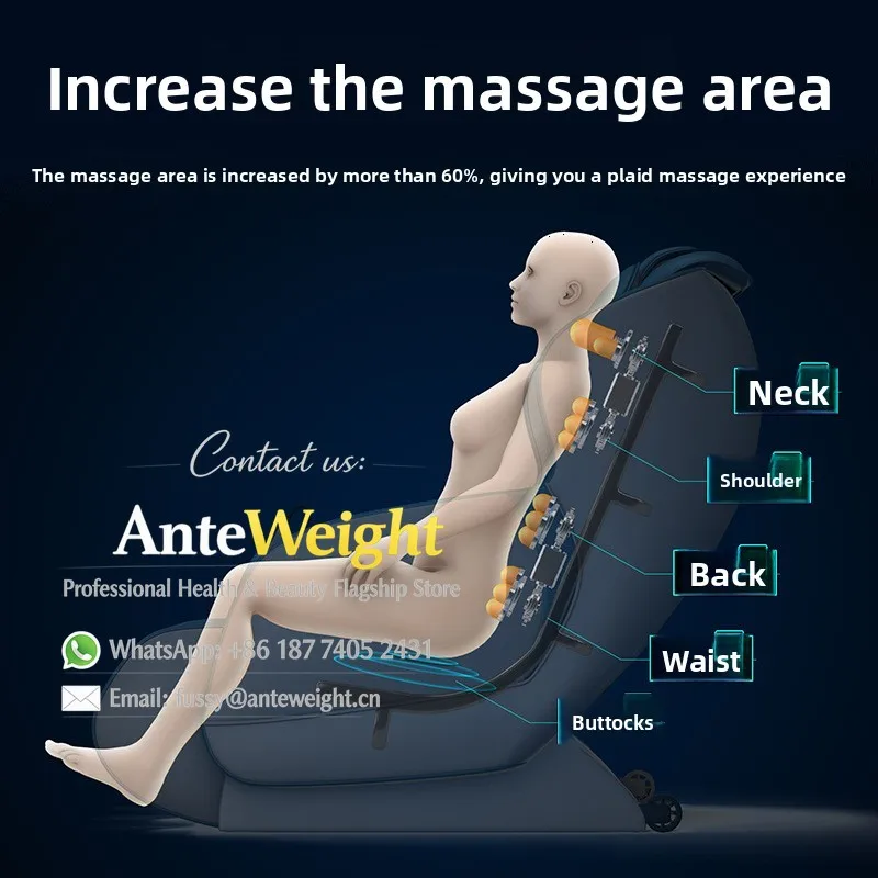 Compact Full Body Massage Chair, Smart Electric Auto Recliner for Home | Multi-Function Leisure Sofa with Remote Control