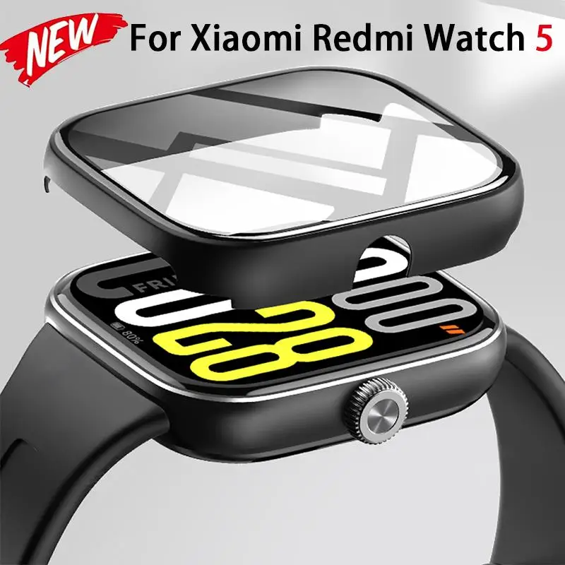 Tempered Glass+Case For Xiaomi Redmi Watch 5 accessories All-around hard PC Bumper Frame Screen Protector For Redmi Watch5 Cover