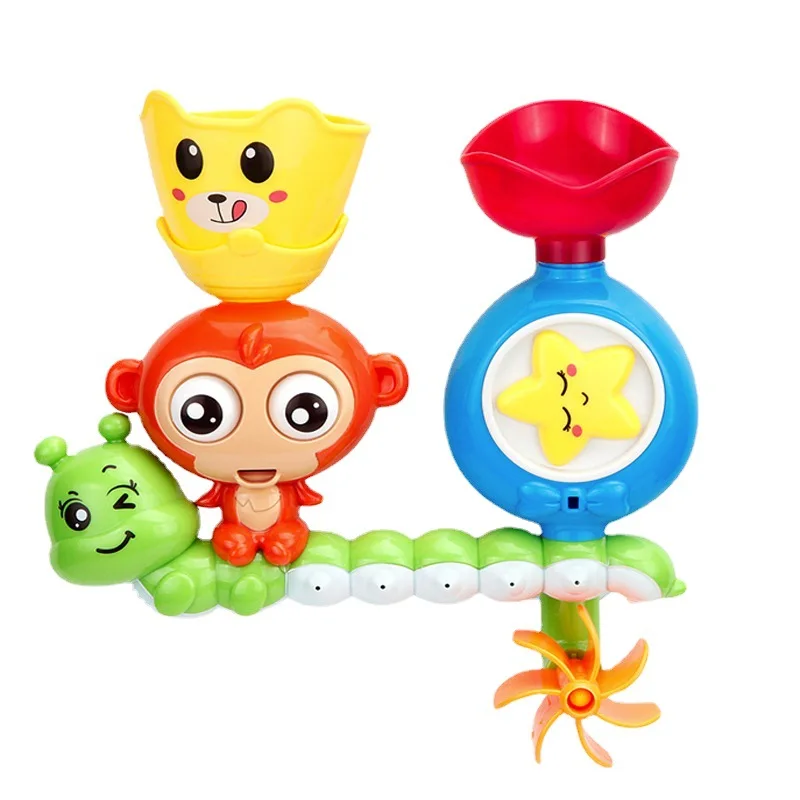 Baby Bath Toy Wall Sunction Cup Track Water Games Children Bathroom Monkey Caterpilla Bath Shower Toy for Kids Birthday Gifts