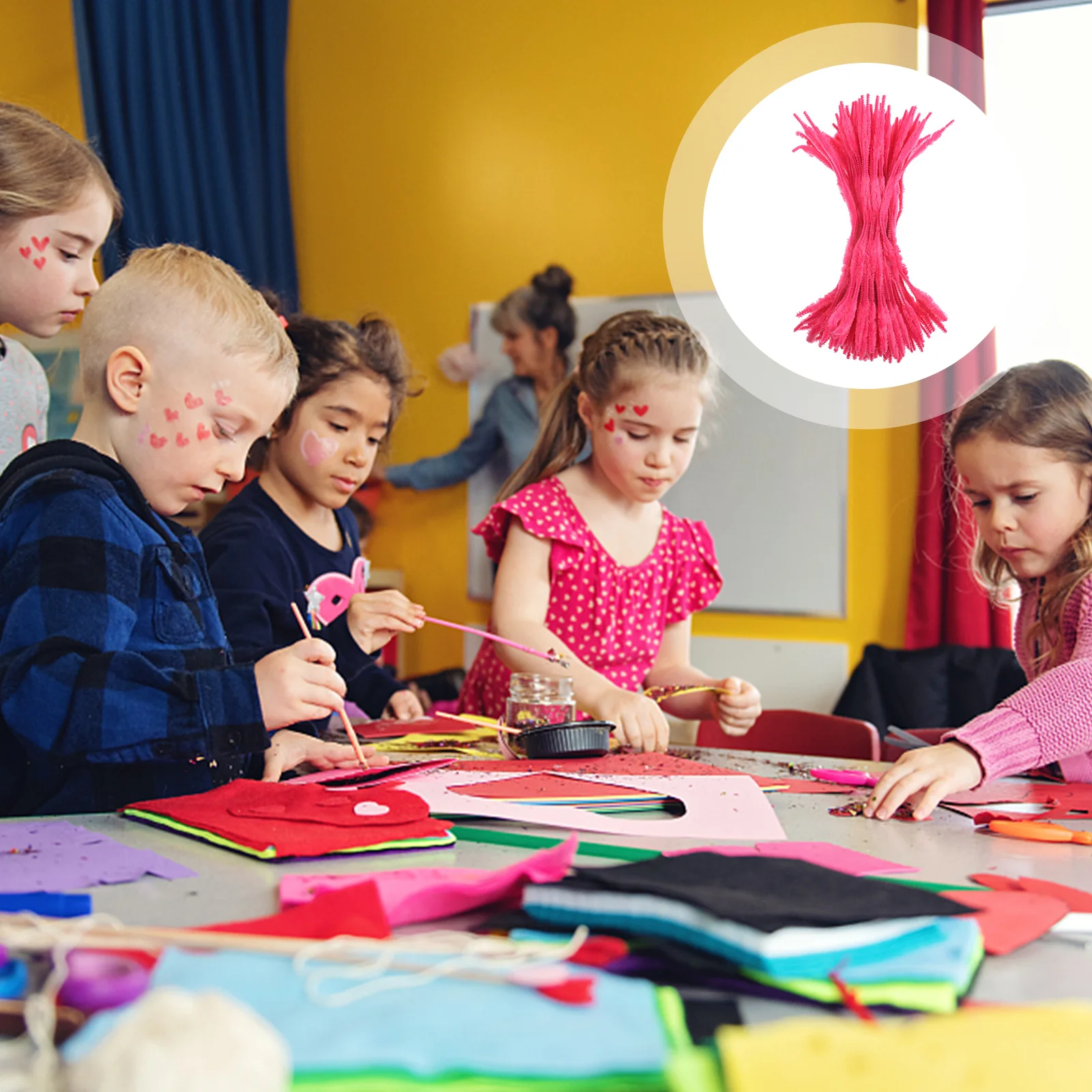 

100Pcs Bendable Supplies DIY Twisted Rods for Kids Creative Projects Colorful Handicraft Making Materials