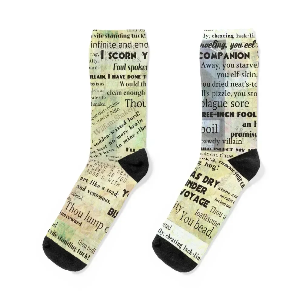 

Shakespeare Best Insults Socks anti-slip set moving stockings luxe Woman Socks Men's