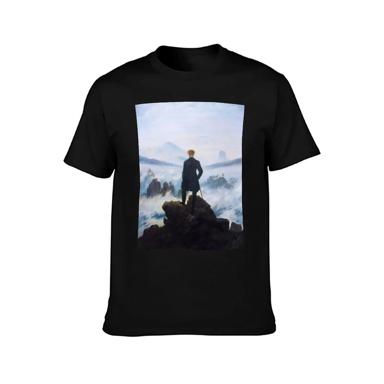 HD Caspar David Friedrich - Wanderer 1817 T-Shirt summer top vintage t shirts shirts graphic tee men tshirt