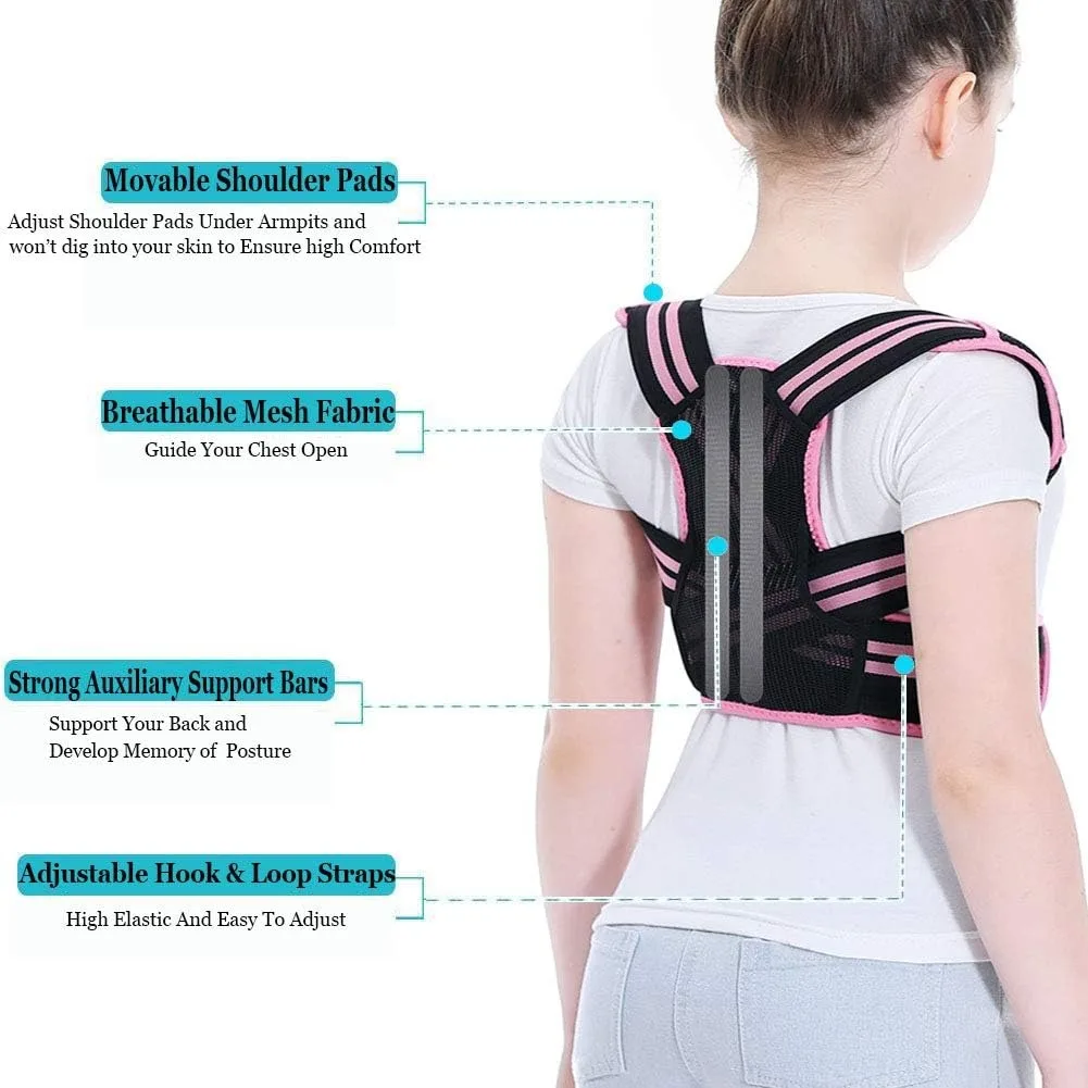 Posture Corrector For Kids - Back Brace Posture Corrector, Spine Corrector - Adjustable Upper Back Posture Brace, Prvent Childre