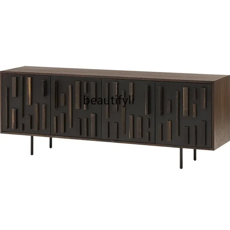 

S Light Luxury Solid Wood Sideboard Guest Restaurant Storage Multi-Functional Storage Cabinet Wall Tea Cabinet