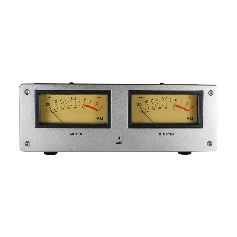 MIC-73 Voice Controlled Square VU Meter Head Level Meter Finished Machine Aluminum Alloy Panel LED Warm Backlight Wiring Free