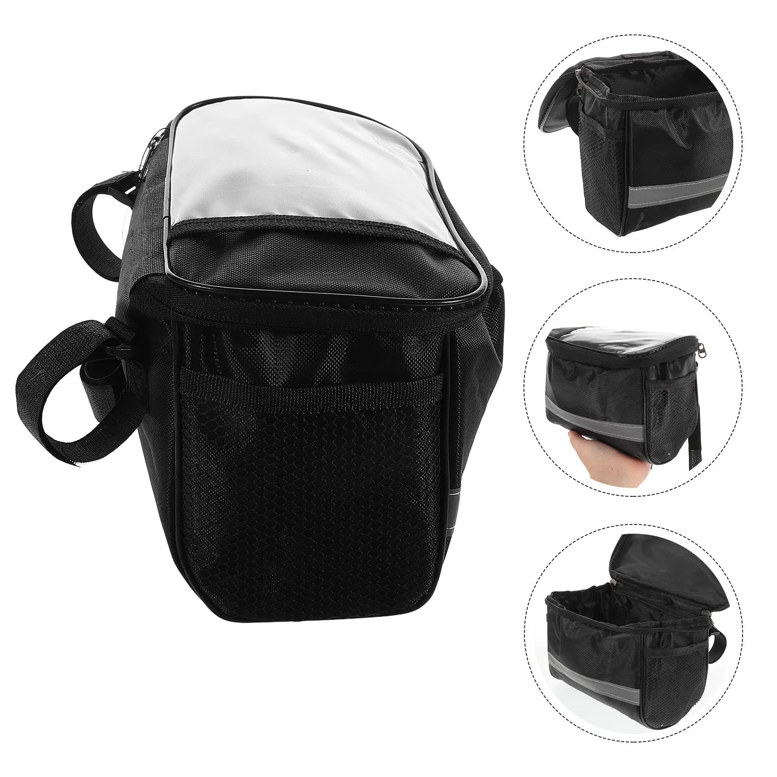 

Portable Handlebar Bag Bicycle Accessory Compatible with Road Mountain Folding Electric Bikes Easy Install Remove Lightweight