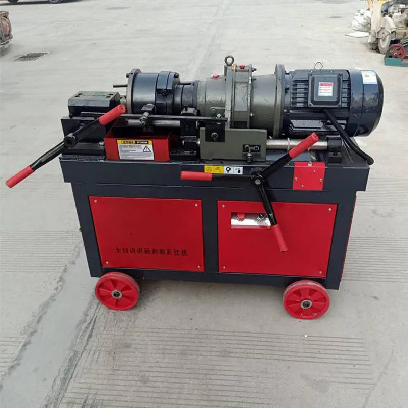 Construction Steel Bar Threading Equipment Rebar Thread Rolling Machine Adjustable Thread Pitch With Thread Roller Dies