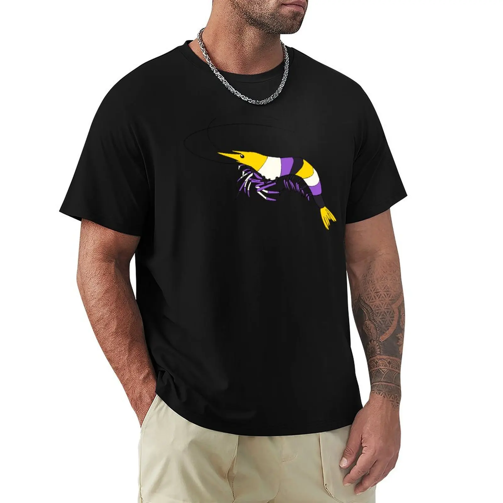 

Nonbinary Shrimp T-Shirt korean fashion plain gifts for boyfriend mens vintage t shirts