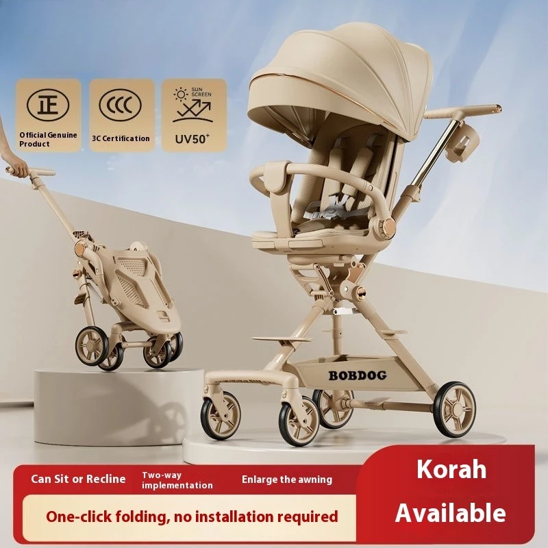 

Lightweight Baby Stroller Reversible Foldable Infant Stroller for Travel Toddler Reclining Seat Easy to Carry Compact Design