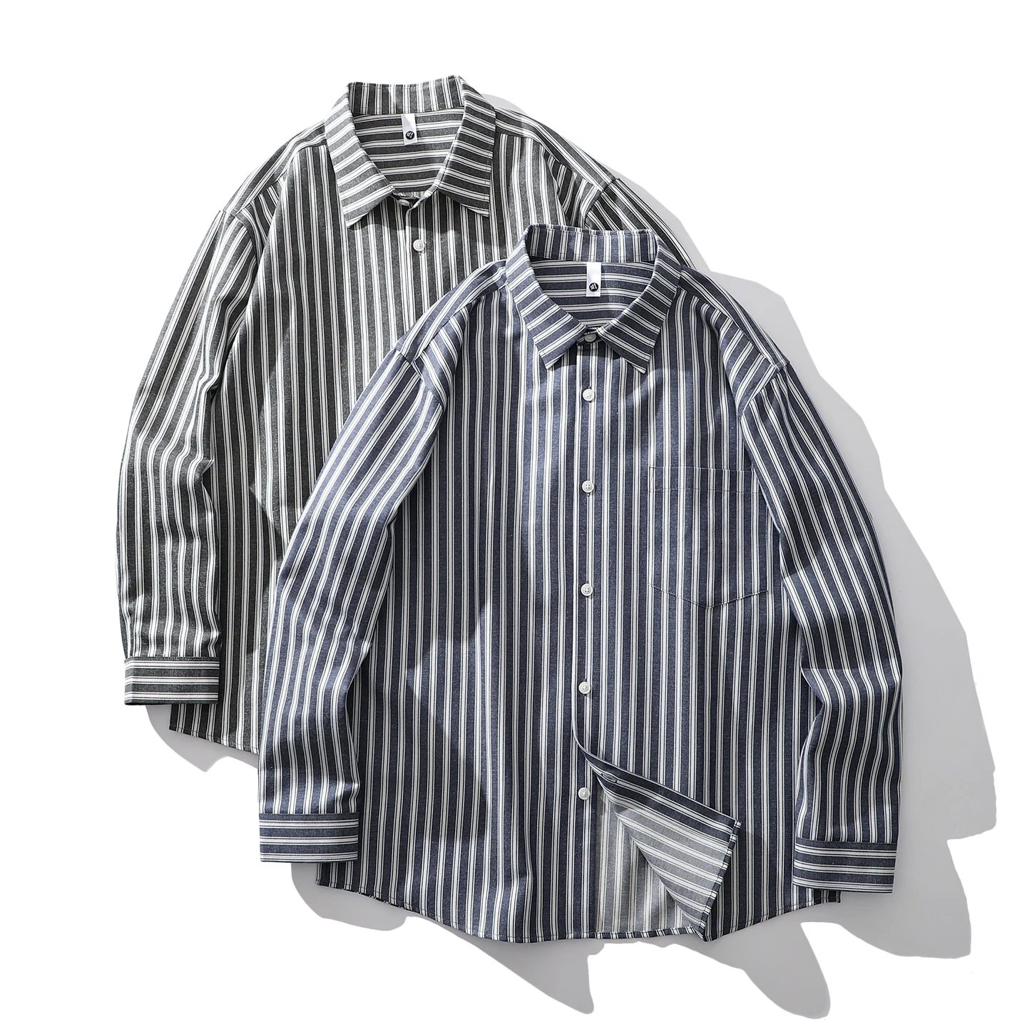 

Мужская модная рубашка Trade King с длинным рукавом из смесового хлопка и льна, весенняя новинка, в полоску, свободного кроя, дышащая, повседневная