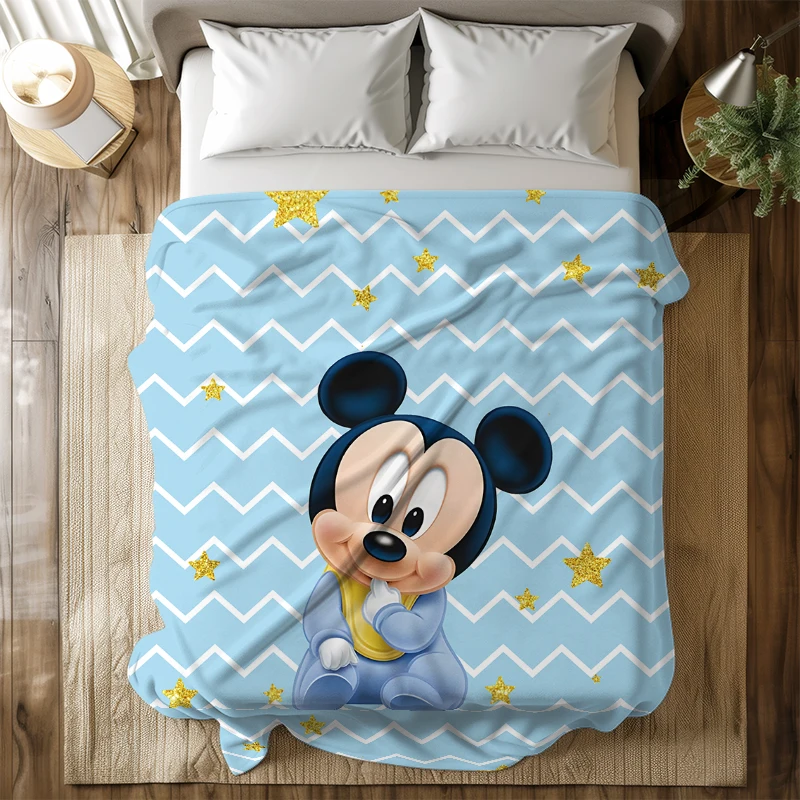 طفل ميكي الفانيلا بطانية رقيق دافئ رمي الأطفال الكبار قيلولة البطانيات لينة الفراش أريكة بطانية لزينة المنزل الطرف #6