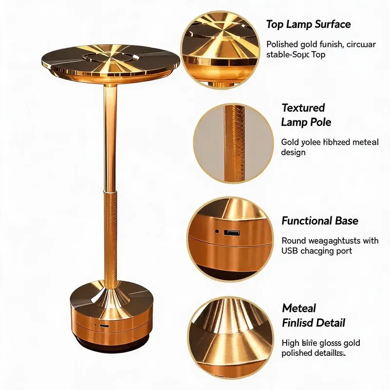 Hardware - Night Light with USB Charging and Touch Dimming - Cafe and Hotel Atmosphere LED Lights