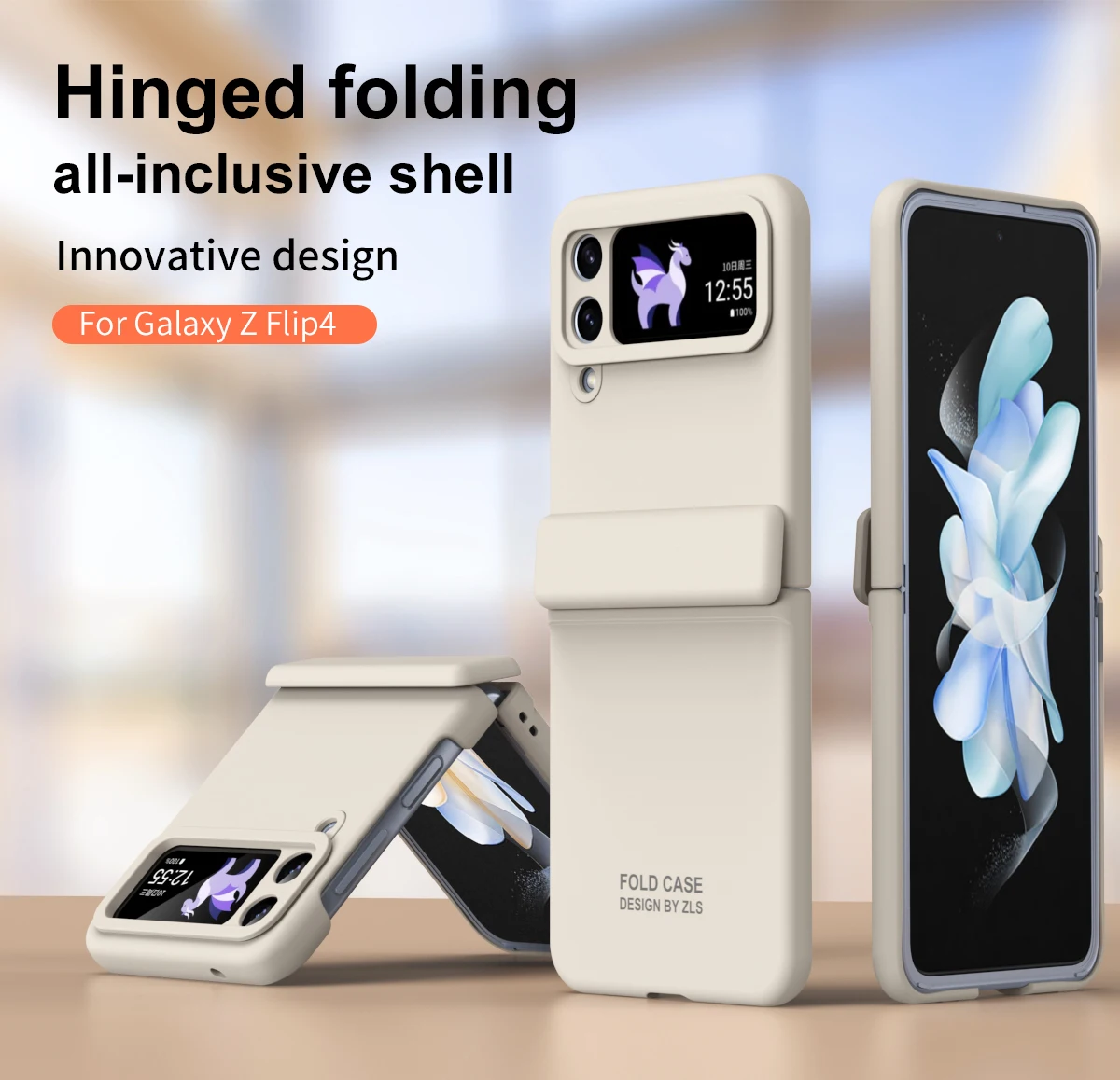 Matte Anti-Fingerprint Full Hinge Lens Screen Protection Barrier-Free Charging Design For Samsung Z Flip 5 4 3 Shockproof Cover
