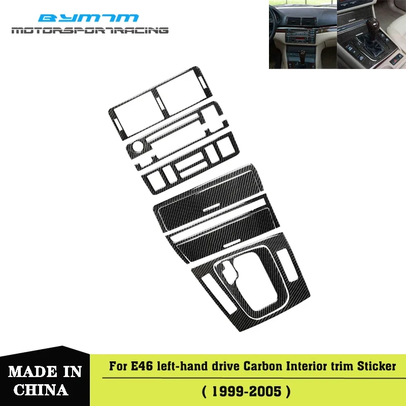 Real Carbon fiber left-hand drive Automotive interior trim 8 piece suit For BMW 3-Series E46