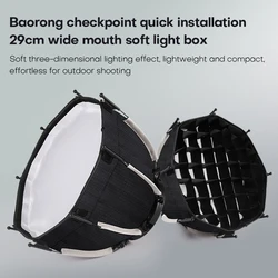 Soft Box parabolico a sgancio rapido Mini bokens Mount Fixtures 29cm Beehive Grid supporto morbido ottagonale compatibile con M60/ZU60/ZU80