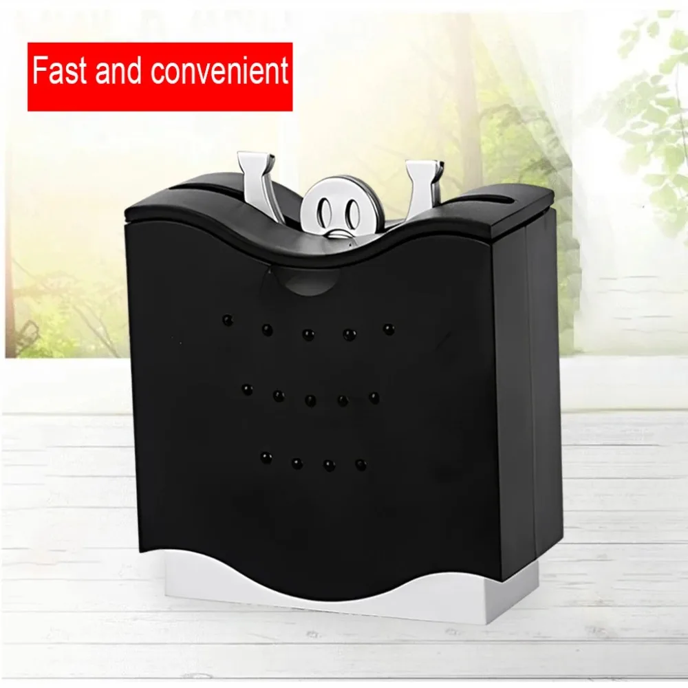 Plastic Toothpick Holders Black Easy to Use Toothpicks Dispenser Box Multipurpose Lifting Man Type Toothpick Storage Case Office